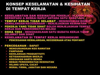 maksud keselamatan dan kesihatan pekerjaan