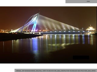 TOPIC




BRIDGES_ SERI WAWASAN BRIDGE_MALAYSIA_ FORTH YR ARCHITECTURE_0828_CONSTRUCTION TECHNOLOGY AND STRUCTURES_BSSA_NMIMS
 