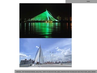 TOPIC




BRIDGES_ SERI WAWASAN BRIDGE_MALAYSIA_ FORTH YR ARCHITECTURE_0828_CONSTRUCTION TECHNOLOGY AND STRUCTURES_BSSA_NMIMS
 