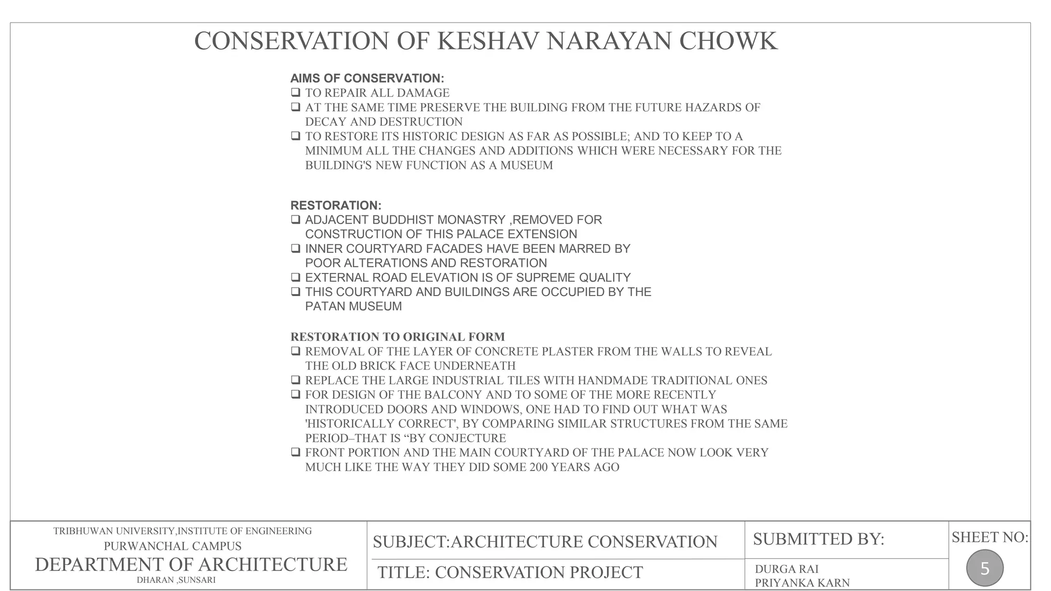 Conservation study of Maya Devi temple and Keshav Narayan Chowk by ...