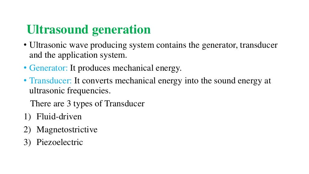 Ultrasound in food preservation