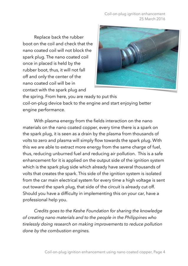 Keshe CoilOnPlug ignition system