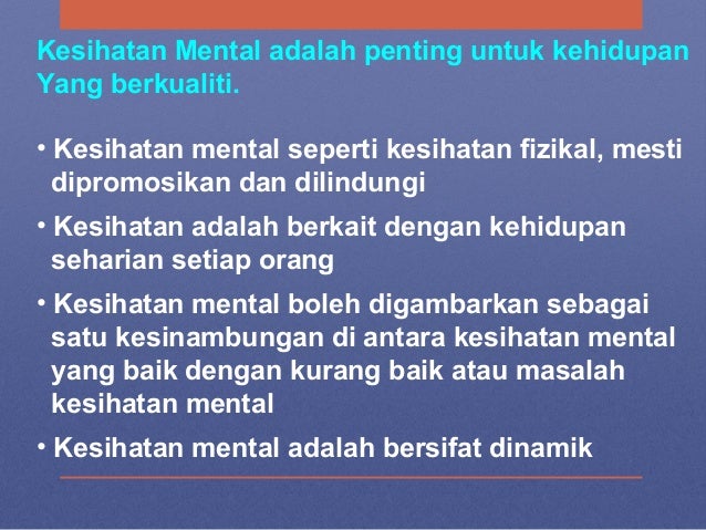 KESIHATAN MENTAL