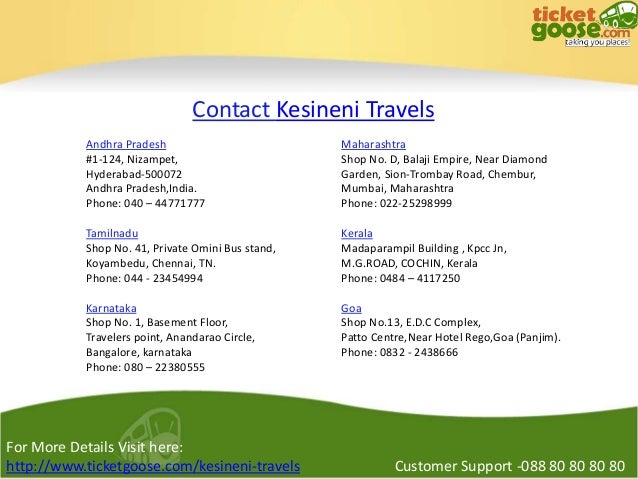 kesineni travels bangalore contact number