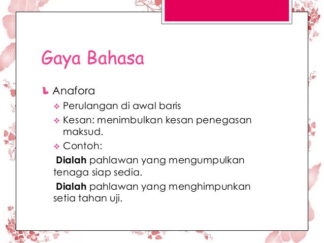 Contoh Gaya Bahasa Sajak - Contoh Raffa