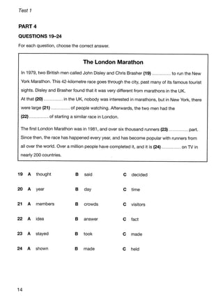Ket 2020 a2 key 1 authentic practice tests | PDF
