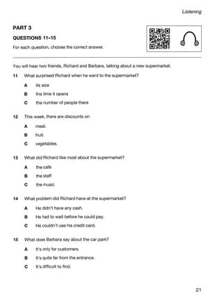 Ket 2020 a2 key 1 authentic practice tests | PDF