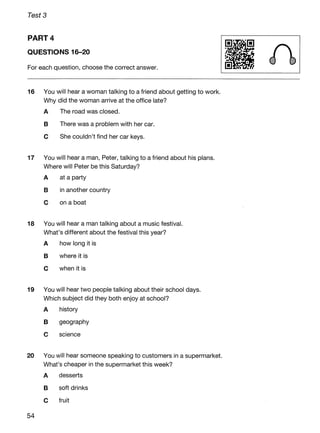 Ket 2020 a2 key 1 authentic practice tests | PDF