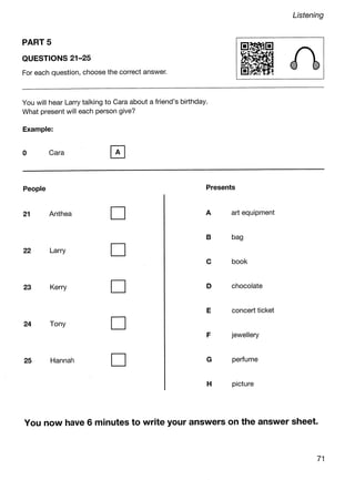 Ket 2020 a2 key 1 authentic practice tests | PDF