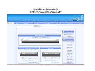 Muka Depan Laman Web: HTTP://WWW.KETABALLAH.NET 