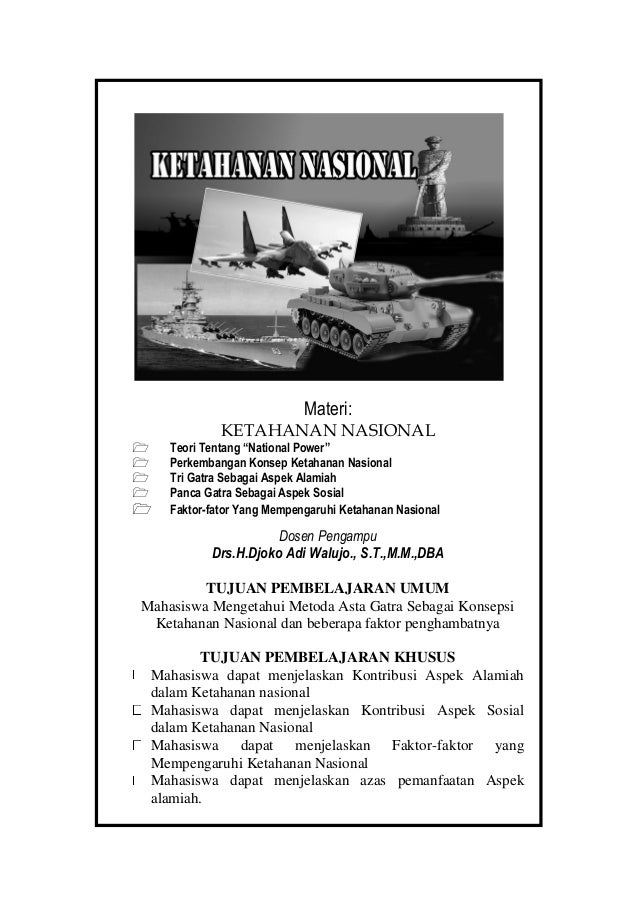 Ketahanan Nasional Ppkn Pdf Djoko Aw
