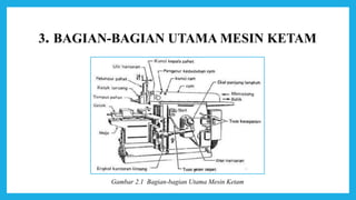 3. BAGIAN-BAGIAN UTAMA MESIN KETAM
Gambar 2.1 Bagian-bagian Utama Mesin Ketam
 