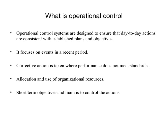 Operational Control Method Procedure For Establishing Operational Control – LYIKC