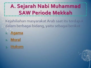 A. Sejarah Nabi Muhammad
    SAW Periode Mekkah
 