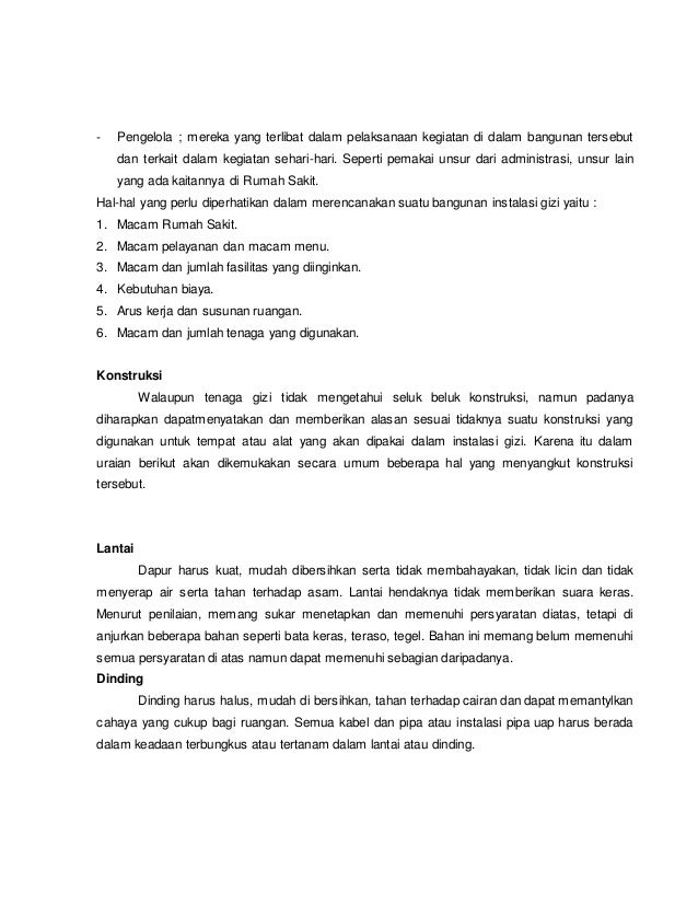 Ketenagaan Di Instalasi Gizi