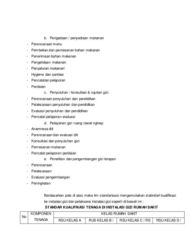 Ketenagaan Di Instalasi Gizi