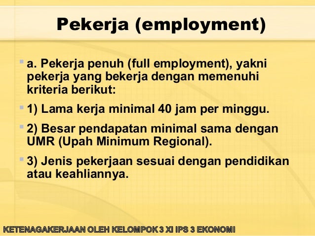 Ketenagakerjaan Kelas Xi