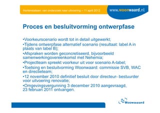 Hortensialaan: van onderzoek naar uitvoering – 11 april 2012




Proces en besluitvorming ontwerpfase

•Voorkeurscenario w...