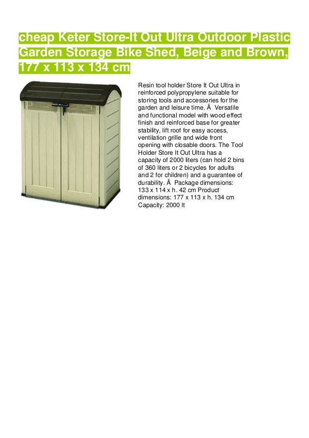 Keter It Out Ultra Outdoor Plastic Garden Storage Bike Sh