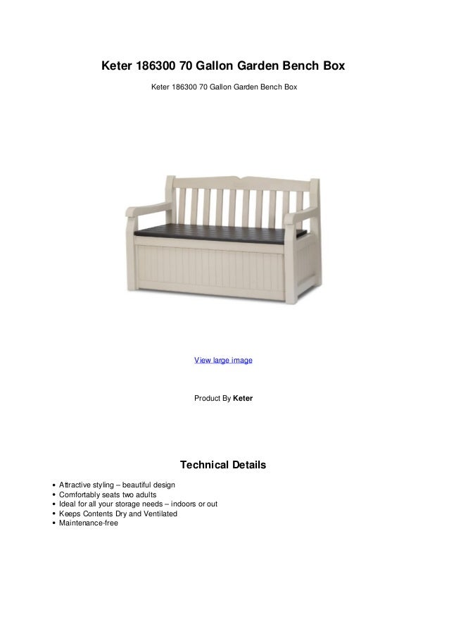 Today Keter 186300 70 gallon garden bench box