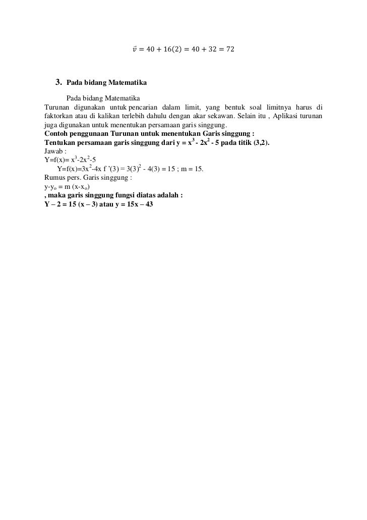 Keterkaitan antara fungsi, limit, kekontinuan, turunan ...