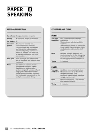 Ket Handbook Key English Test - Hand Book For Teachers | PDF