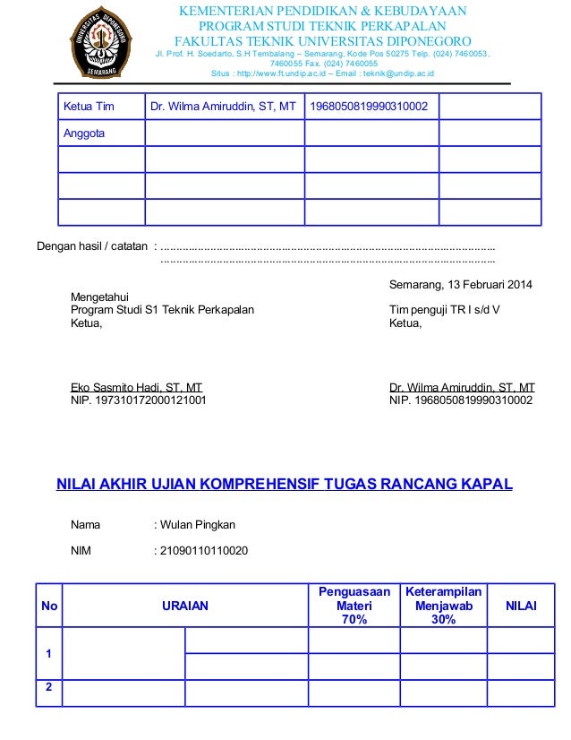 Ket mhs formulir tat rdll jurusan perkapalan Ket mhs formulir tat rdll jurusan perkapalan