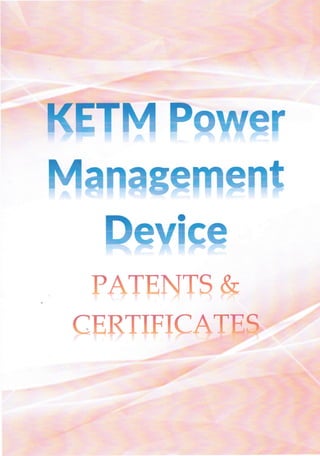 Ketm Patents and Certificates