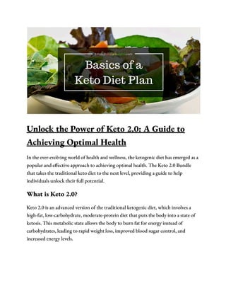 Keto 2.0: A Perfect Guide For Weight loss