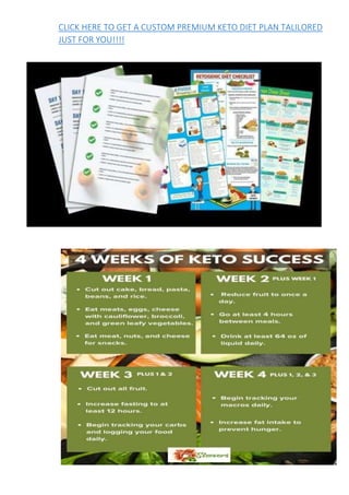 CLICK HERE TO GET A CUSTOM PREMIUM KETO DIET PLAN TALILORED
JUST FOR YOU!!!!
 