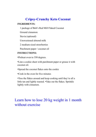 Learn how to lose 20 kg weight in 1 month without exercise