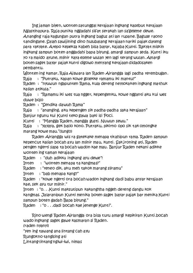 Naskah Drama Jaka Tarub Dalam Bahasa Jawa Cari Pembahasannya