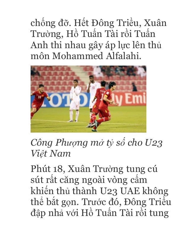 Ket qua bong da truc tuyen u23 viet nam 2 - 3 u23 uae