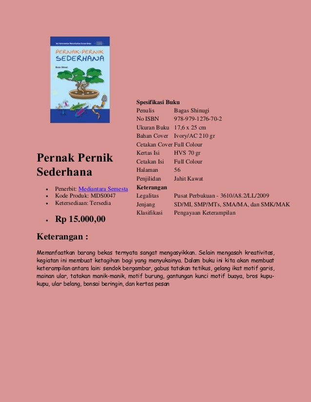 Buku Ketrampilan dan Wirausaha, dipasarkan oleh Perusahaan 