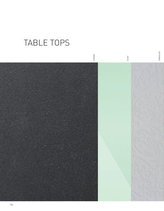 156
                   TABLE TOPS




      CERAMIC




      GLASS




      FIBREGLASS
 