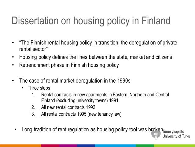 Dissertation housing policy