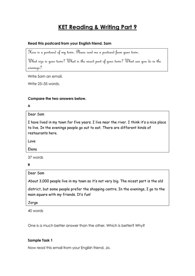 Ket writing part 9 PDF