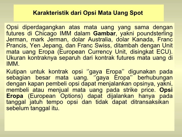 Opsi forex futures