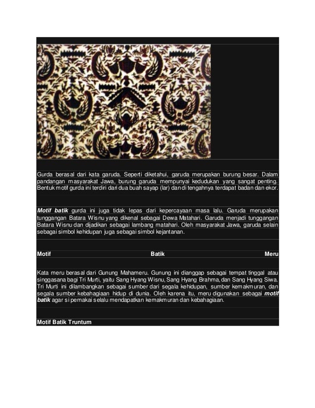 Keunikan makna filosofi batik  klasik sidoluhur