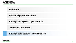 AGENDA
53
Power of premiumization
Overview
Power of innovation
Keurig® hot system opportunity
Keurig® cold system launch update
 