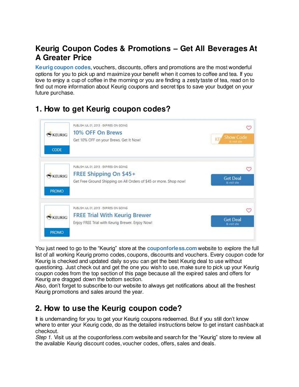 Keurig coupon code canada