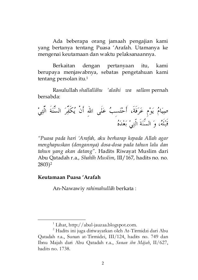 Keutamaan puasa 'arafah, dan kapan dilaksanakan Keutamaan puasa 'arafah, dan kapan dilaksanakan