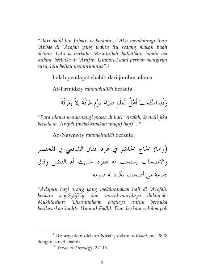 Keutamaan puasa 'arafah, dan kapan dilaksanakan