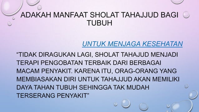 Semangat Sholat Tahjjud