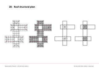 20- Roof structural plan
“REIMAGINING PRASAD” ( KITCHEN AND DINING ) THE ARCHITECTURAL DESIGN THESIS 2022
 
