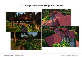 22- Design visualization through a 3-D model
“REIMAGINING PRASAD” ( KITCHEN AND DINING ) THE ARCHITECTURAL DESIGN THESIS 2022
 
