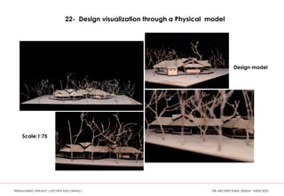 Scale:1:75
Design model
22- Design visualization through a Physical model
“REIMAGINING PRASAD” ( KITCHEN AND DINING ) THE ARCHITECTURAL DESIGN THESIS 2022
 