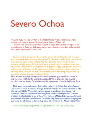Severo Ochoa by Kevin | PDF