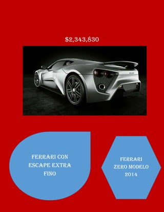 $2,343,830

Ferrari con
escape extra
fino

Ferrari
Zero modelo
2014

 