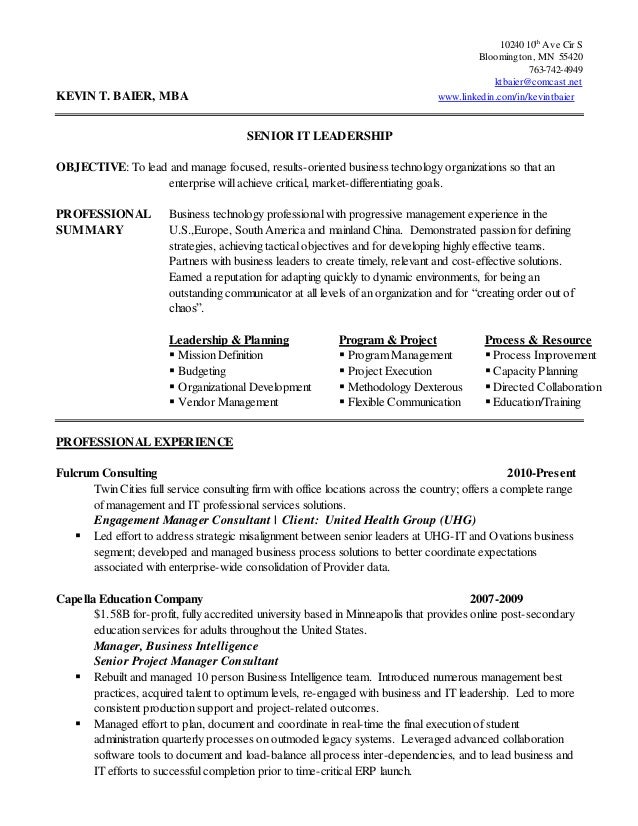 kevin baier chronological resume 2010 10 26